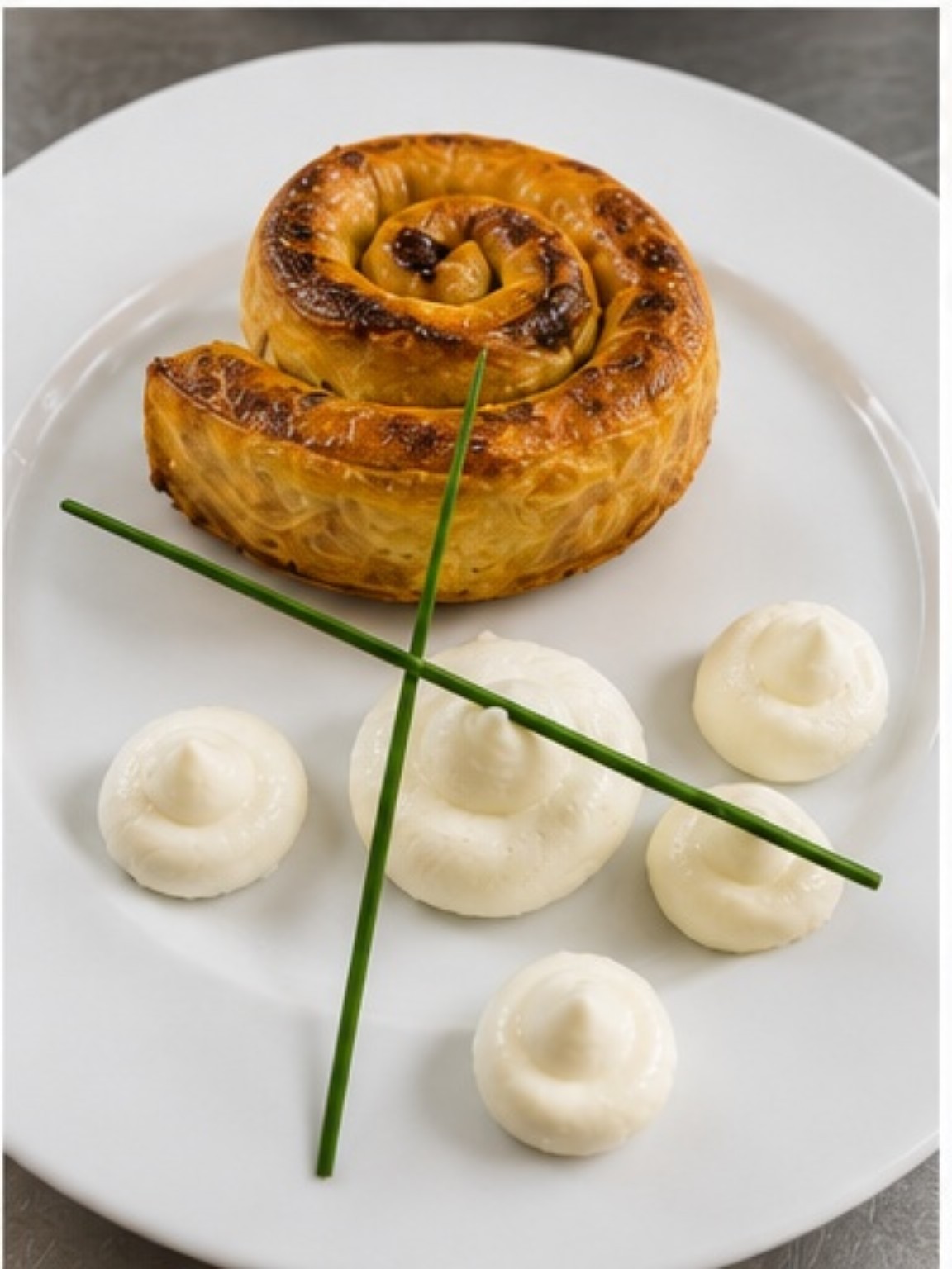 Golden pastry with cream